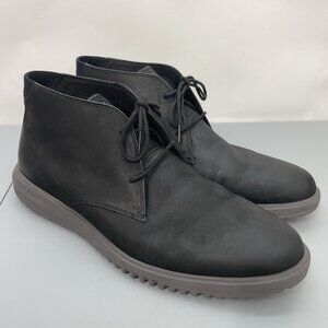 Cole Haan Grand+ Plus Chukka Boots Casual Comfort Nubuck Leather Black Mens 12